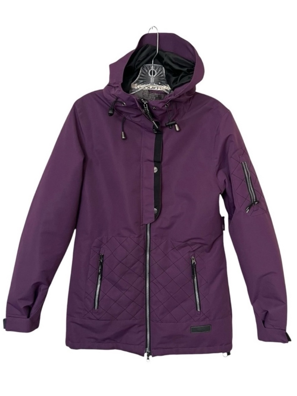 Purple Hooded Ski Jacket Coat